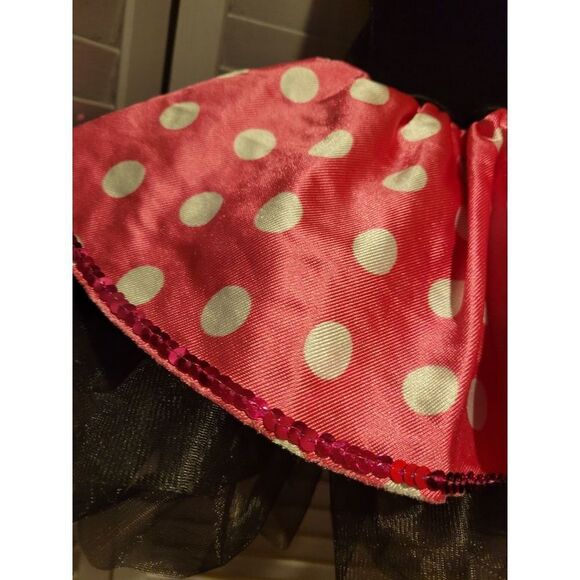 Costume Gallery Girls Black Velvet with Pink and White Polka Dot- Size S - Picture 5 of 5
